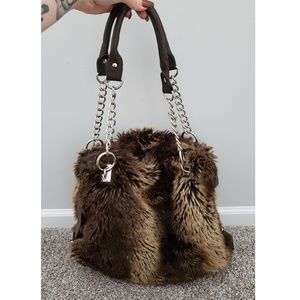 Charming Charlies faux fur large purse handbag